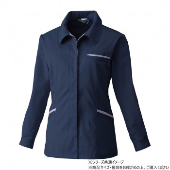桑和 4222 レディース長袖スモック Lサイズ ネイビー(1)