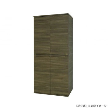 【代引き・同梱不可】 日本製組立家具 ワードローブ 可動式棚 ハンガーラック ブラウン&times;ダークブラウン co-nc-1990lbt-brdb｜あっとらいふ