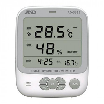 A＆D 目ざまし時計付き添い人温湿度計 いき込み症指針系 いき込み症指針管する 露点価値づける役立つこと付 AD5685