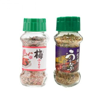 【代引き・同梱不可】 みなり 梅ふりかけ 85g・国産うなぎふりかけ 75g　各15個セット｜あっとらいふ