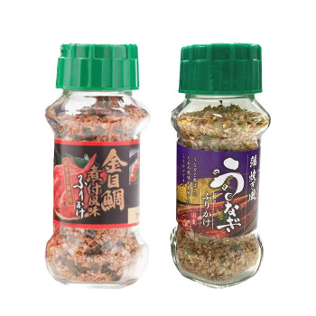 【代引き・同梱不可】 みなり 金目鯛煮付風味ふりかけ 80g・国産うなぎふりかけ 75g 各15個セット|あっとらいふ