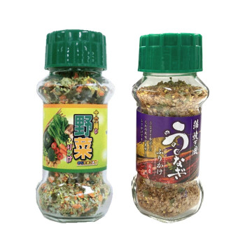 【代引き・同梱不可】 みなり 十六種の野菜ふりかけ 90g・国産うなぎふりかけ 75g 各15個セット|あっとらいふ