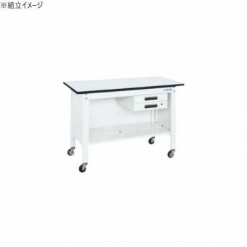【代引き・同梱不可】 サカエ 一人用作業台CPタイプ ポリエステル天板 1200×600×740mm パールホワイト CP-126BW