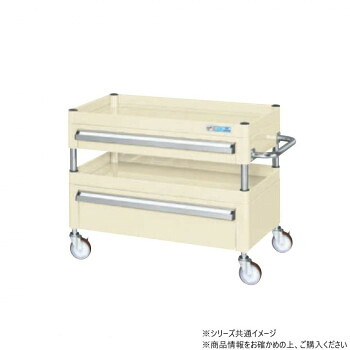【代引き・同梱不可】 サカエ CSパールワゴン中量タイプ 引出し付 アイボリー CSP-7562ACSEI