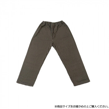 【代引き・同梱不可】 KADONO SARASHI SOME 和晒ガーゼ ストレートパンツ ストライプ カーキ Sサイズ｜あっとらいふ
