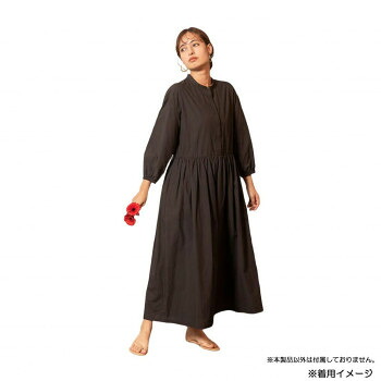 【代引き・同梱不可】 KADONO SARASHI SOME 和晒 7分袖 ギャザーワンピース ブラック フリーサイズ｜あっとらいふ