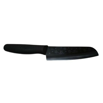 フォーエバー 彫刻黒セラミック包丁160 しだれ桜 黒柄 NNCB16-SAKU BK