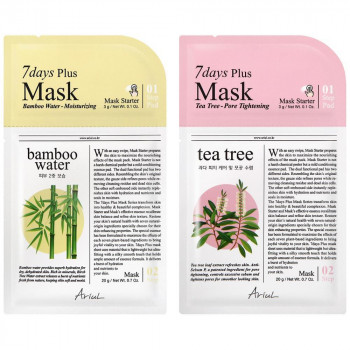 各10枚セット あっとらいふ ティーツリー バンブーウォーター シートマスク フェイスパック アリウル7daysプラスマスク2種類セット入り バンブーウォーター 各10枚セット美容 コスメ 香水 アリウル 韓国コスメ シートマスク 7daysプラスマスク