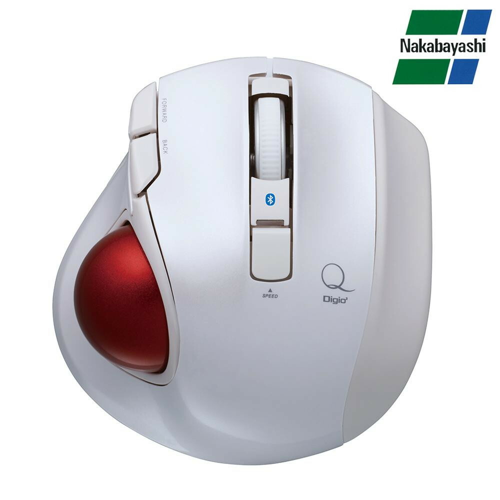直営店に限定 マウス 静音 Bluetooth 小型 極小トラックボール Q Digio2 ナカバヤシ 5ボタントラックボール Mus Tblf134w Pc 携帯関連 ホワイト