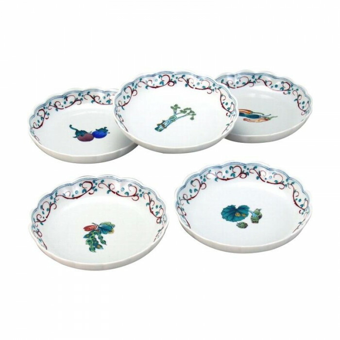 代引き 同梱不可 九谷焼 5号皿揃 野菜絵変わり N148 05 Butlerchimneys Com