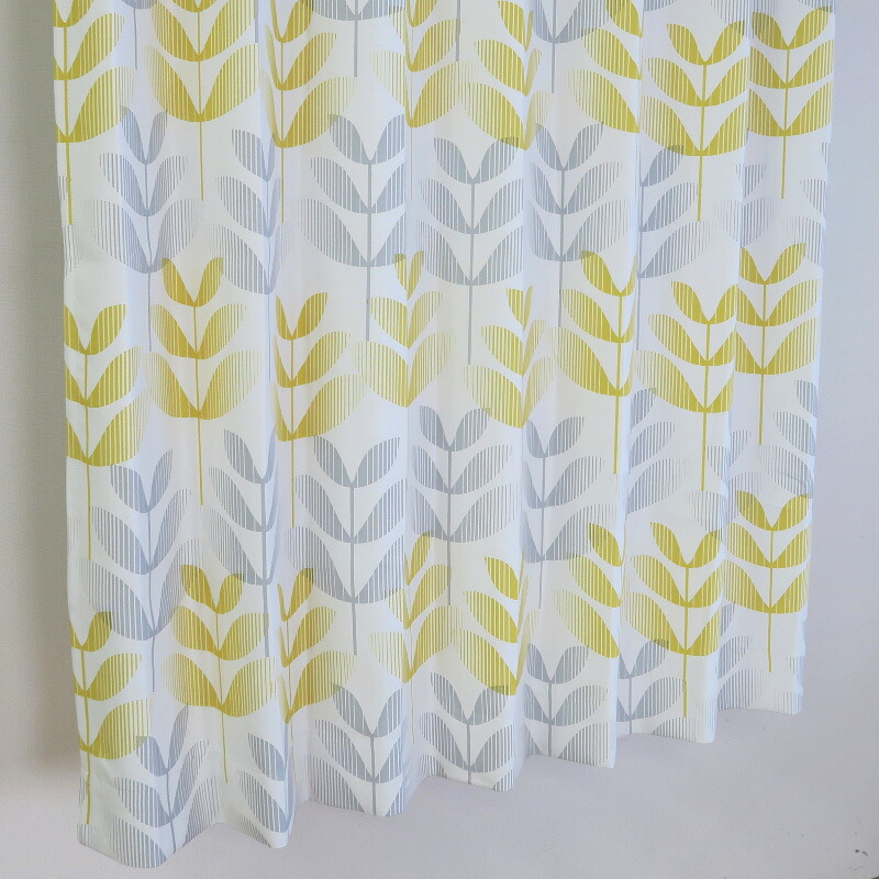 工場直送 幅1から300cm 丈81から110cm プリーツが綺麗なオーダーカーテン 幾何学模様 イエロー Un438ye 出荷区分n W 人気no 1 本体 Gonzaga Mg Gov Br
