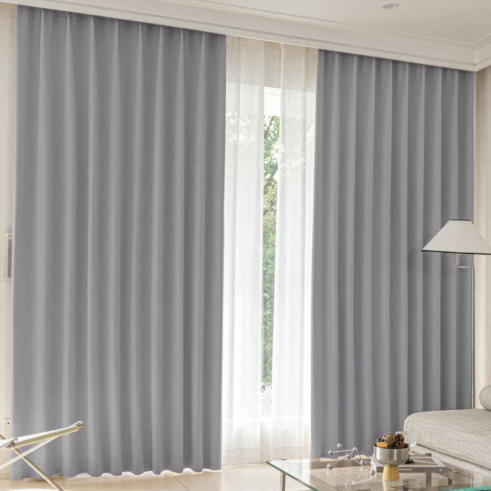 楽天市場】カーテン 2枚セット 遮光カーテン 遮光1級 チャコールグレー