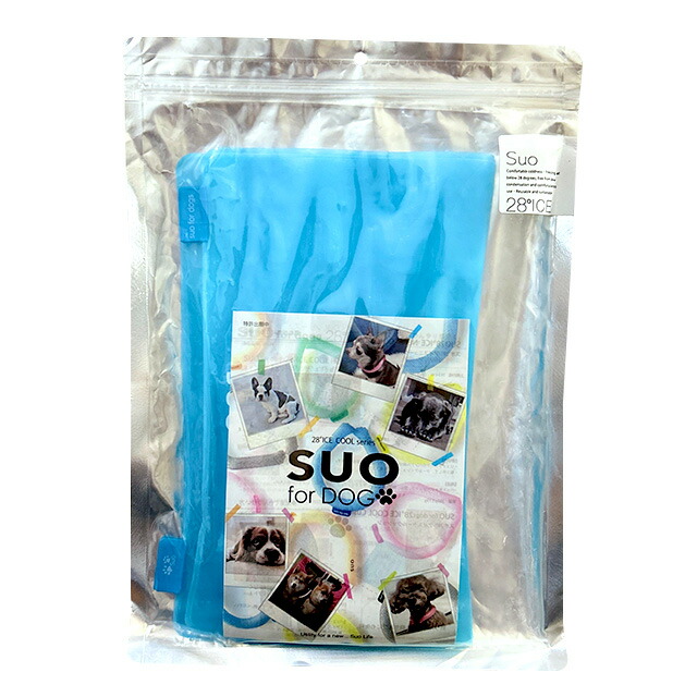 SUO28°C ICE_クールクッション ブルー 暑さ対策 熱中症対策 冷感 犬 ペット