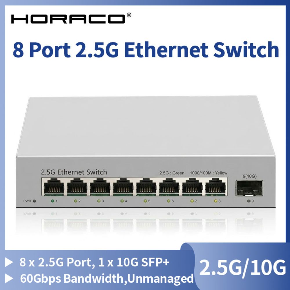 2.5GBASE-T 8界面\u002610G SFP+ 1界面積み上げるアンマネージド スイッチングこしき LG-SG8T1SV