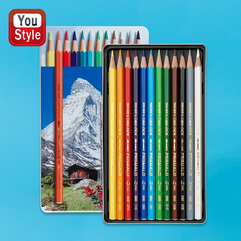 CARAN d&#39;ACHE - 値下げCARAN D&#39;ACHEパブロ - 40色セットメタルボックス入りused Caran d'Ache, Pablo Permanent Colored Pencils, with Metal