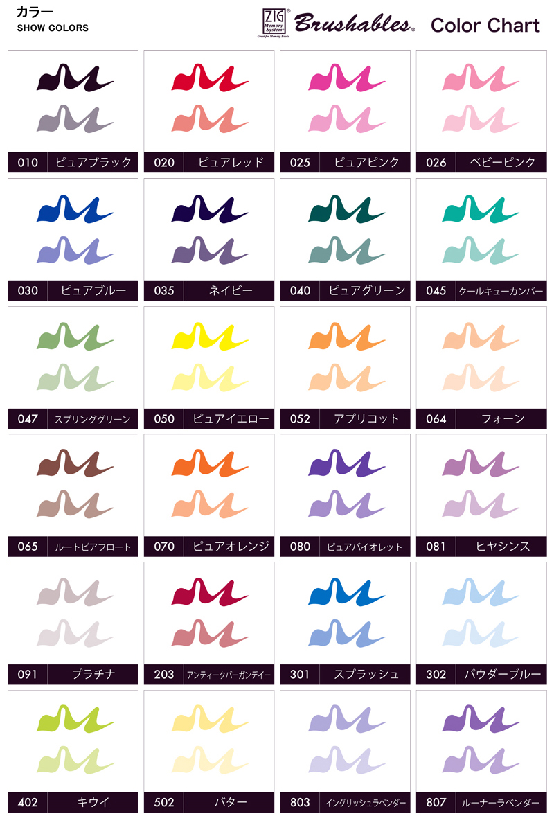 Japanese Colour Chart