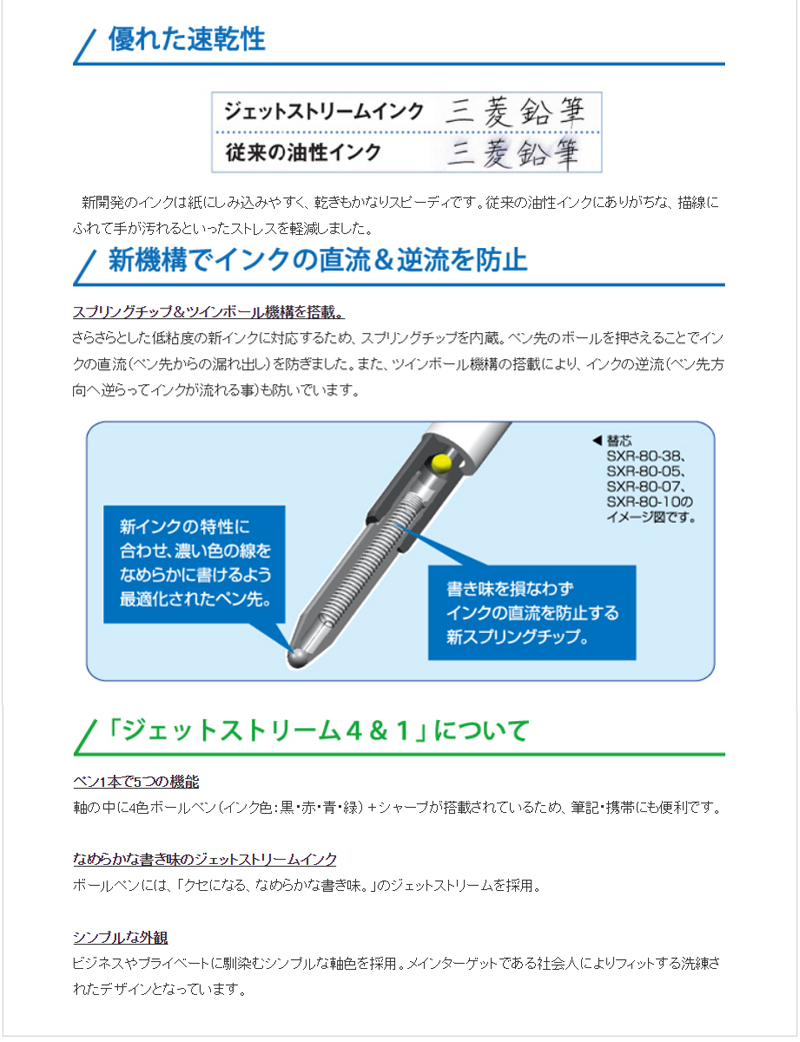 多機能ペン 三菱鉛筆 MITSUBISHI ジェットストリーム 多機能ペン 4＆1