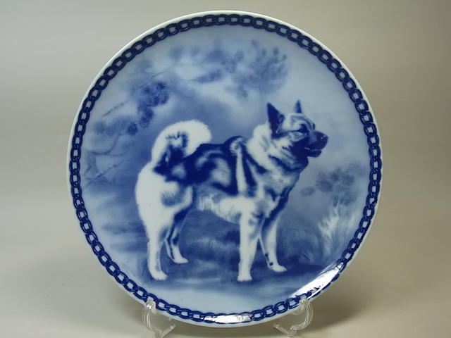 楽天市場 送料無料 犬の絵皿 ノルウェイジアン エルクハウンド グレイ 1171 洋洋堂