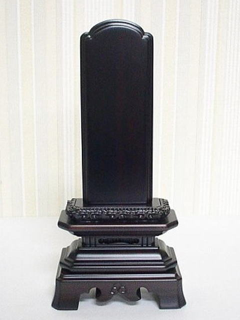 唐木位牌　黒檀葵角切4.0号（こくたんあおいすみきり）