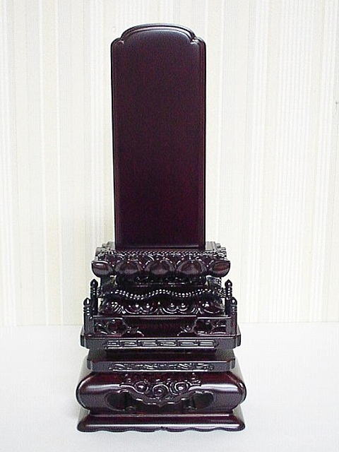 唐木位牌　紫檀切高欄5.0号（したんきりこうらん）【送料無料】