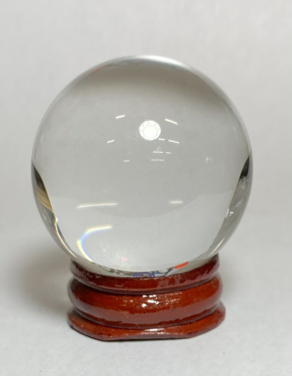 楽天市場】熔練 水晶玉 水晶球（木製台付き,箱入れ) 直径6cm 溶錬水晶