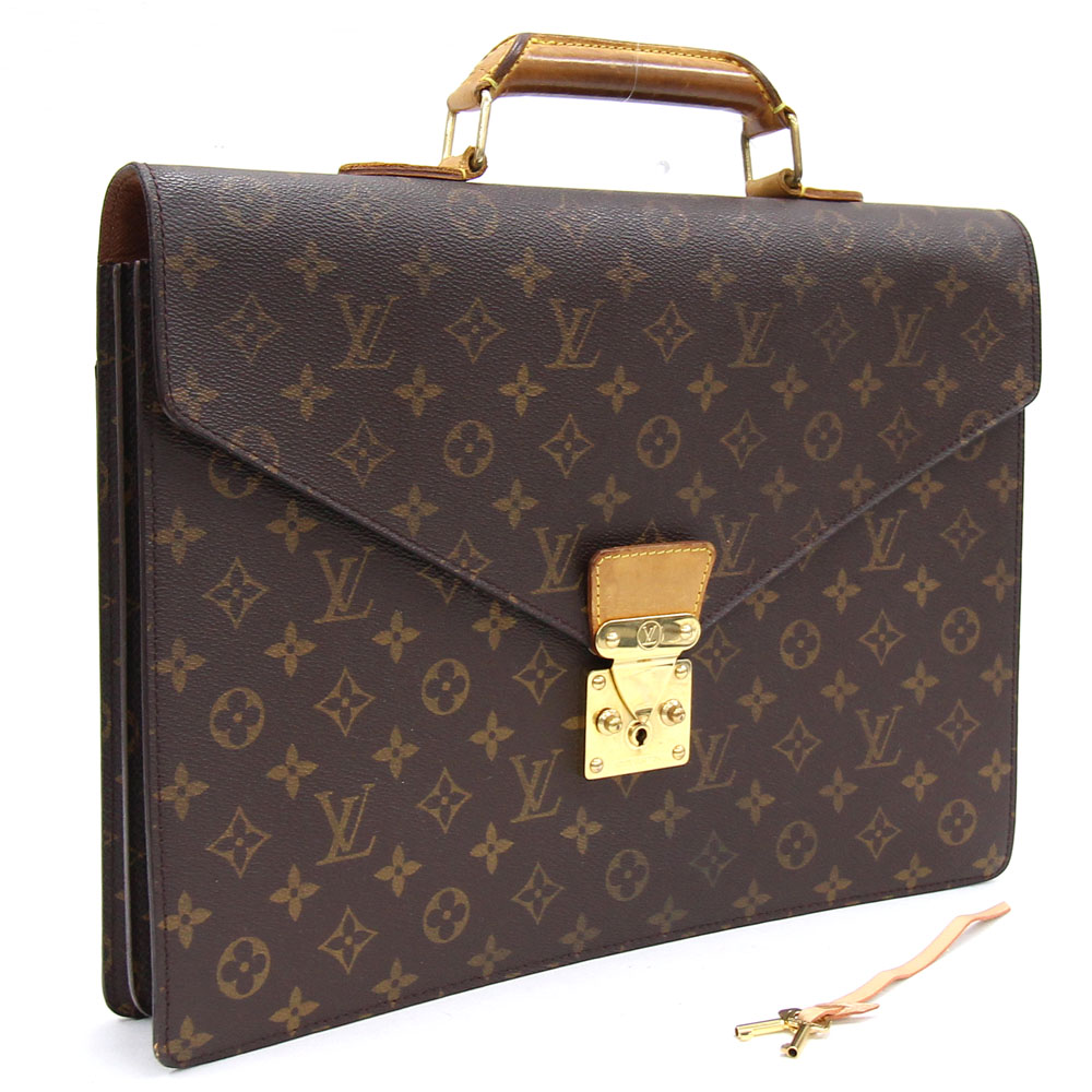 ルイヴィトンブリーフケースモノグラムセルヴィエットコンヤイエ M53331 Used Bag Doents Case Men Business Louis Vuitton