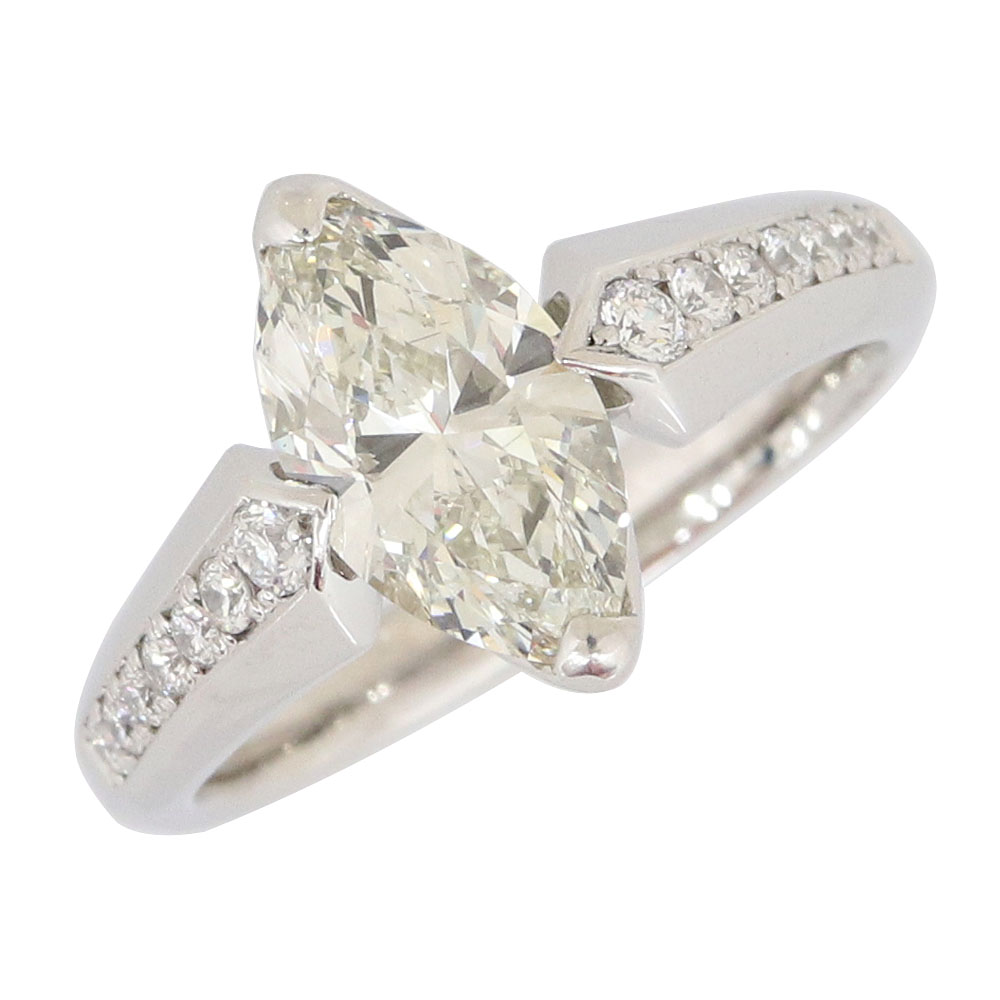 【中古】ダイヤモンド リング D1.503ct D0.21ct PT950 11.5号 指輪 アクセサリー ジュエリー 宝石 レディース Diamond | ダイヤ ダイヤモンドリング ダイヤリング プラチナ ダイアモンドリング ダイア プラチナリング プラチナダイヤモンドリング 一粒ダイヤ デザインリング｜夢市場プレミア 269,100円