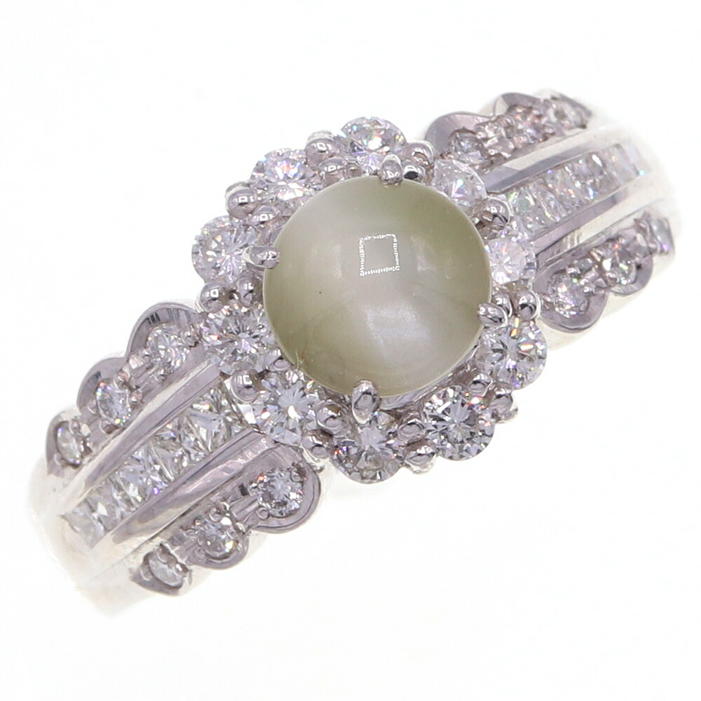 楽天市場】【中古】キャッツアイ ダイヤモンド リング 7.96ct D1