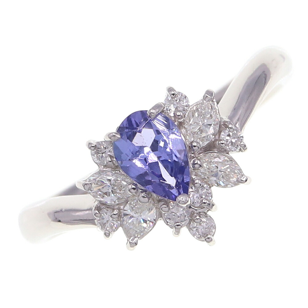 タンザナイト ダイヤモンド リング タンザナイト D0.38ct Pt900 12.5号 ソーティング付き 中古 アクセサリー ジュエリー 指輪 宝石 レディース 女性 Tanzanite Diamond