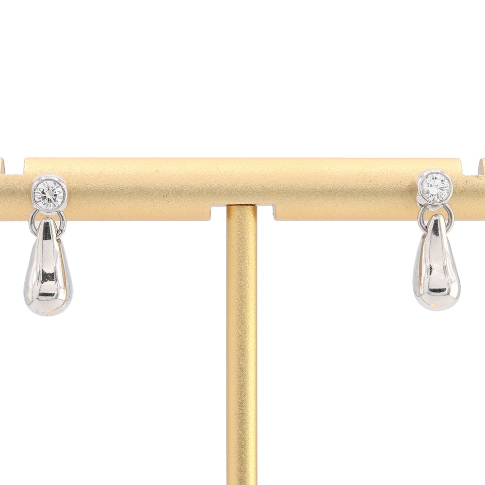 ティファニー プラチナ ティアドロップ クリスタル ピアス Pt950 片耳 TIFFANY&Co. ティファニー ティアドロップ クリスタル ピアス