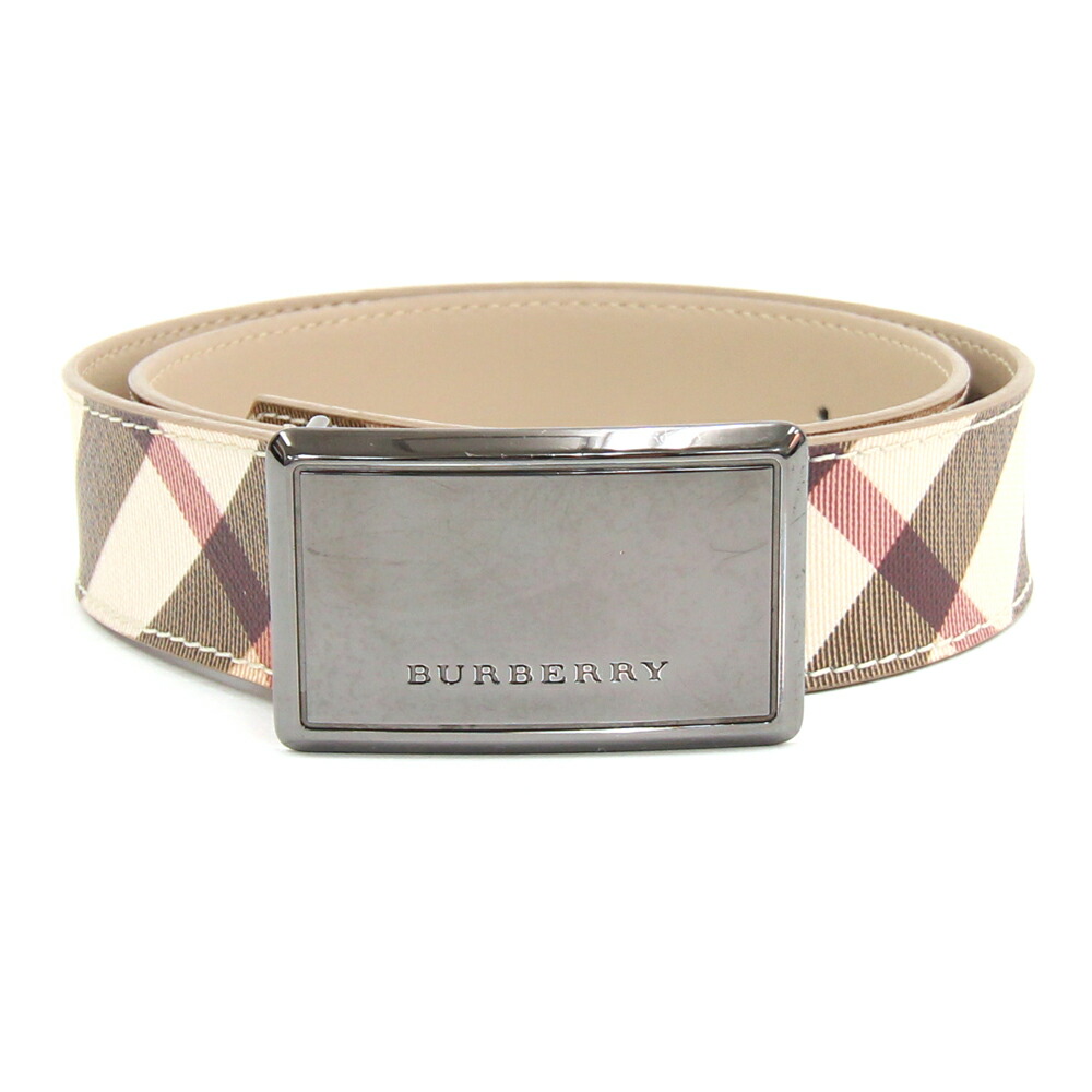 美品 BURBERRY バーバリー キャンバス レザーベルト ノバチェック 楽天市場】BURBERRY バーバリー ノバチェック柄キャンバスベルト