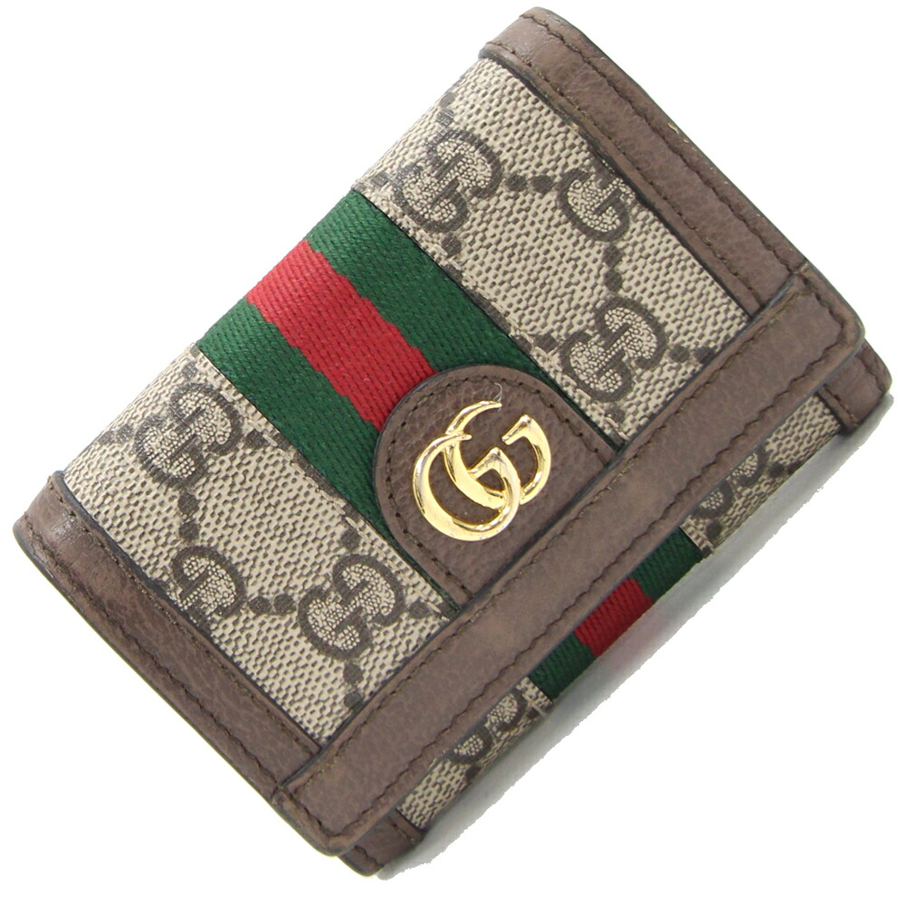 楽天市場】グッチ ミニ財布 二つ折り財布 黒 グッチシマ GG