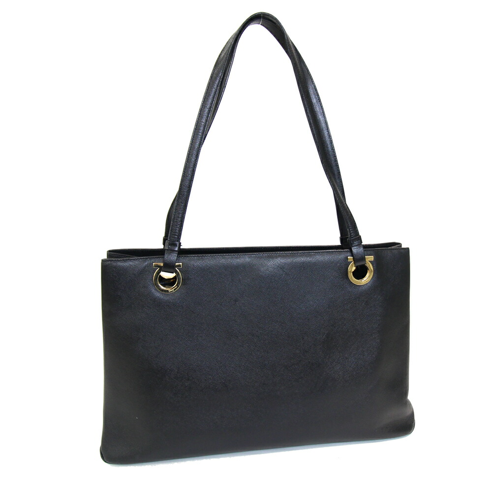美品 サルヴァトーレ フェラガモ トートバッグ ハンド ガンチーニ ブラック FERRAGAMO Salvatore Ferragamo サルヴァトーレ フェラガモ