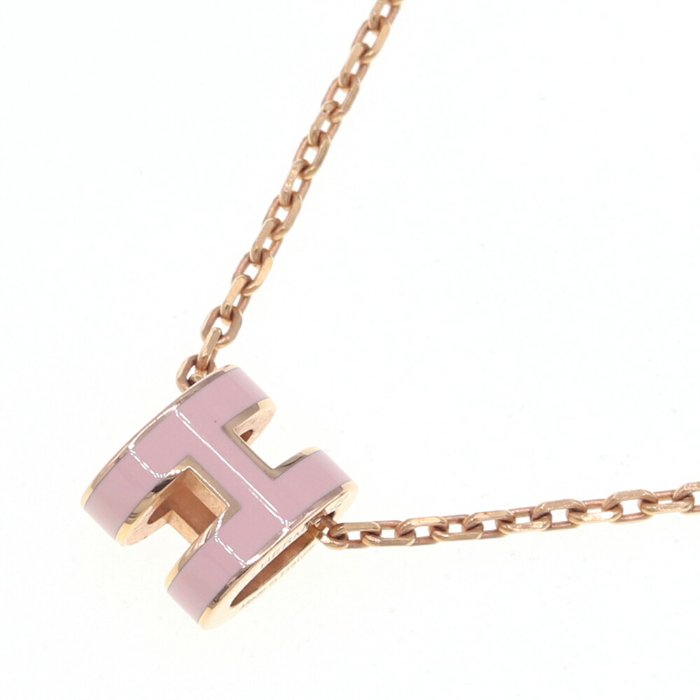 HERMES エンボスチャーム シルバー ゴールド HERMES エルメス ネックレス ミニポップH アッシュ H147992FP98