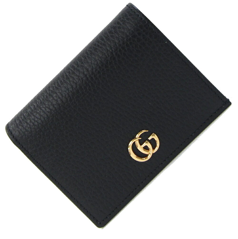 【美品】GUCCI グッチ レザー 折財布 レザー ブラック Gロゴ GUCCI グッチ Gロゴ ブラック レザー 二つ折り財布 ウォレット