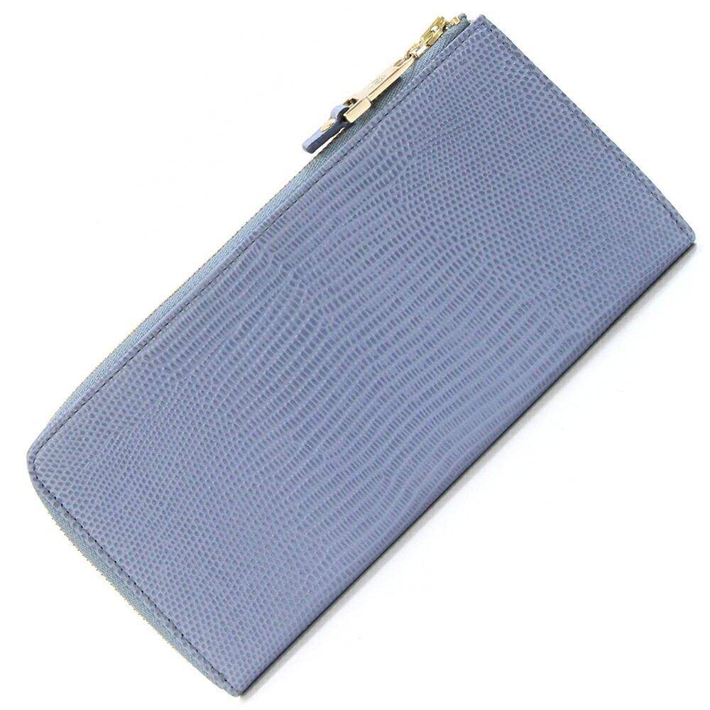 トプカピ L字ファスナー長財布 ルチア 511148000700 ブルー べージュ リザード型押しレザー 中古 ロングウォレット ジップウォレット レディース TOPKAPI|夢市場プレミア