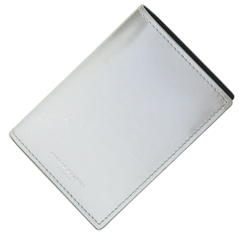 ダンヒル カードケース デューク メタリック ビジネス カードケース DU18F2470DC074 シルバー ブラック パテントレザー 中古 パスケース 名刺入れ ビジネス メンズ 男性 dunhill