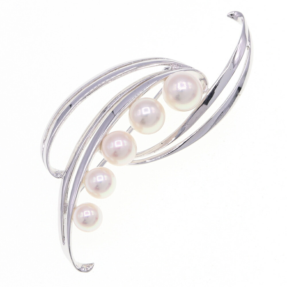 極美品　MIKIMOTO ミキモト　アコヤ真珠　パール　ブローチ　リーフ リスク資産 金価格上昇中】 ミキモト MIKIMOTO あこや真珠