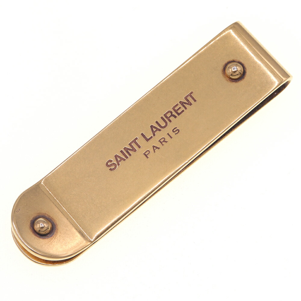 ✨未使用保管品✨サンローラン　マネークリップ　ゴールド　ロゴ　YSL 楽天市場】サンローランパリ SAINT LAURENT PARIS 財布