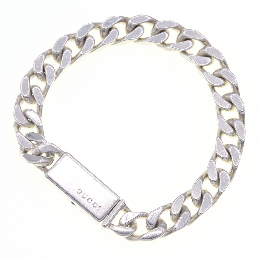 美品⭐️GUCCI ブレスレット IDプレート 喜平 シルバー925 19号 GUCCI グッチ 喜平 ブレスレット シルバー ブレス SV925 銀製
