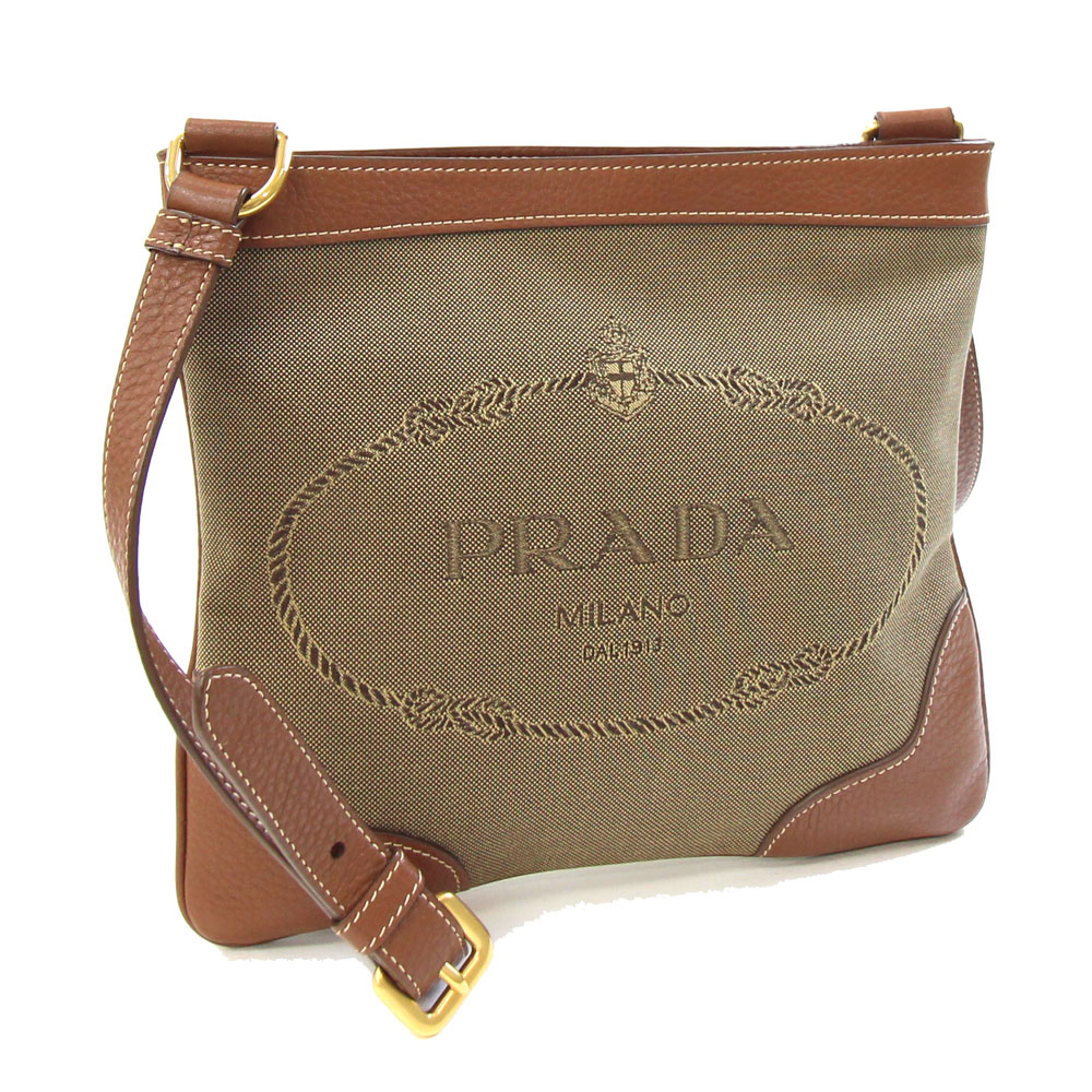 PRADA ブラウン レザー ショルダーバッグ ブラウン レザー ショルダーバッグ | PRADA