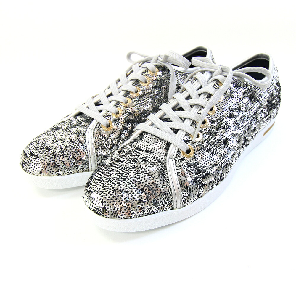 ドルチェ＆ガッバーナ レディースシューズ シルバー スパンコール レザー サイズ38 中古 靴 ロゴ レディース 女性 DOLCE＆GABBANA 24,770円