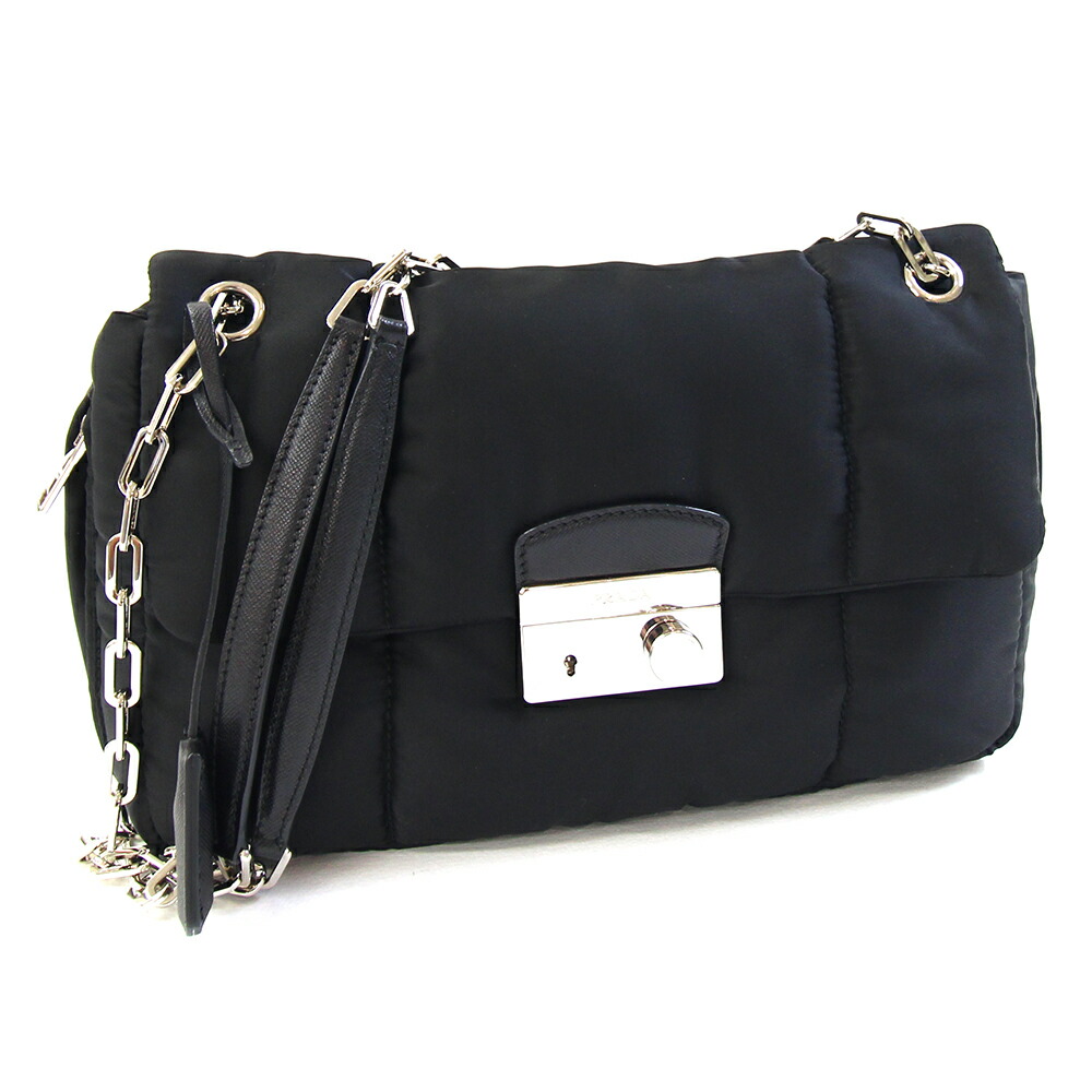 美品 PRADA プラダ テスート ホーボー 黒 ナイロン ショルダーバッグ 楽天市場】PRADA プラダ ホーボー チェーン 2WAY ショルダーバッグ RE