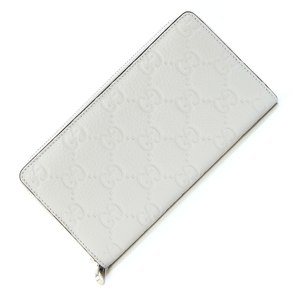 【中古】 グッチ ラウンドファスナー長財布 インプリント 日本限定 ジップアラウンドウォレット 835003 ライトグレー レザー 中古 ロングウォレット ラウンドジップ GG ロゴ メンズ レディース GUCCI | 財布 長財布 革 ウォレット レディース財布 ブランド ブランド財布