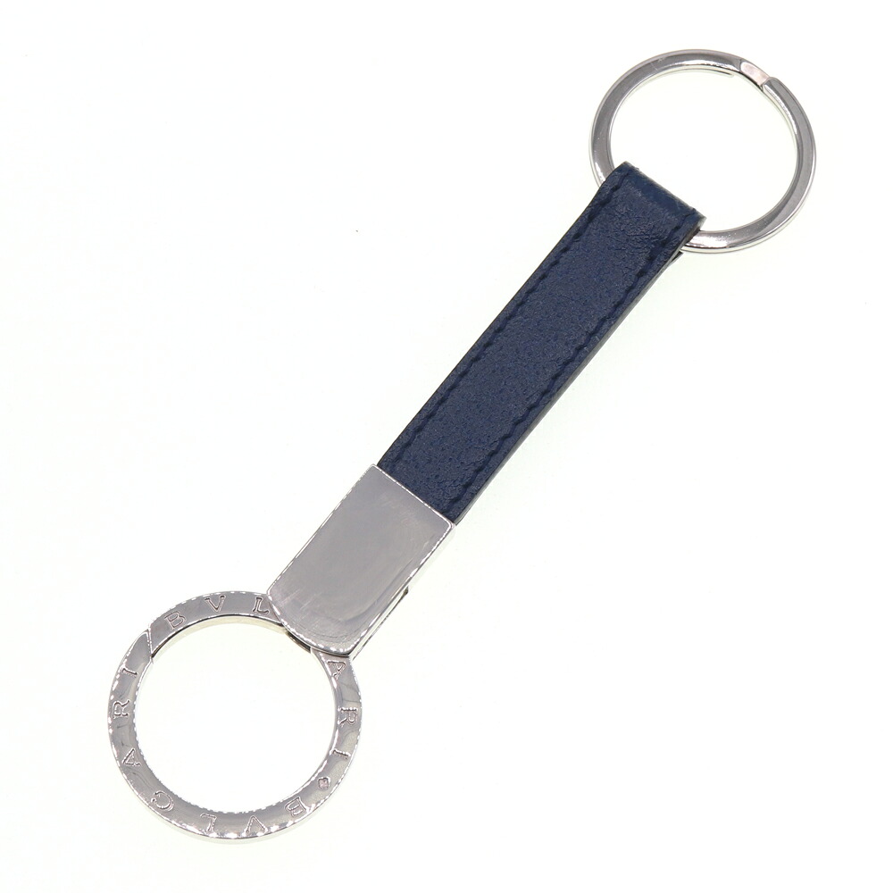 ブルガリ キーリング ブルガリブルガリ ネイビー レザー メタル 中古 キーホルダー カギ 鍵 ロゴ メンズ BVLGARI 10,764円