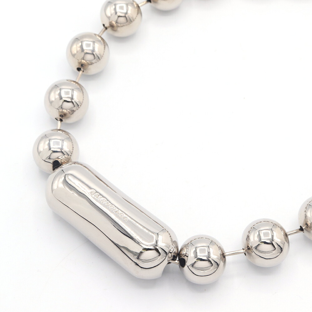 バレンシアガ ネックレス ボールチェーン シルバー メタル 中古 アクセサリー ペンダント チョーカー ラージボール レディース BALENCIAGA|夢市場プレミア