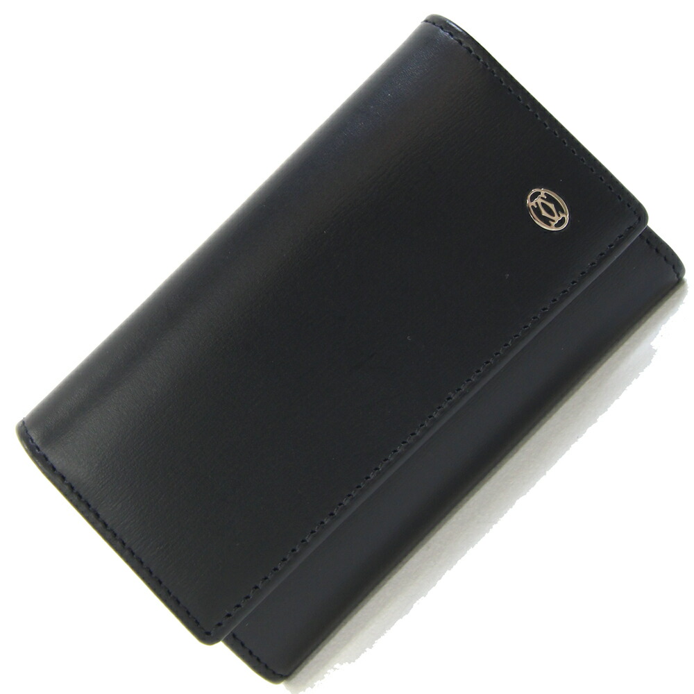 カルティエ 6連キーケース パシャ L3000127 ブラック レザー 中古 カギ 鍵 キー 黒 メンズ Cartier
