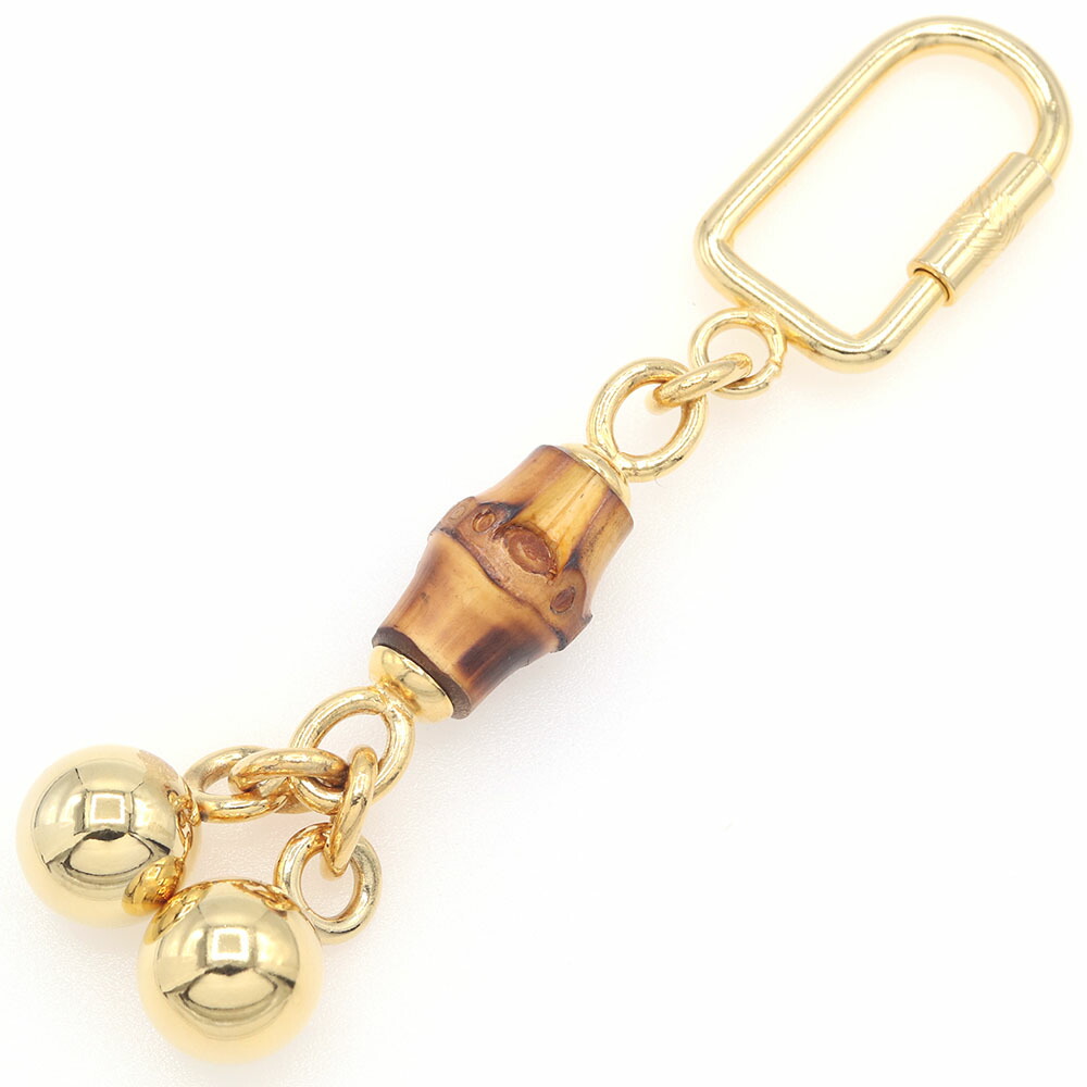 グッチ キーリング バンブー ブラウン ゴールド金具 メタル 中古 キーリング バッグチャーム レディース GUCCI