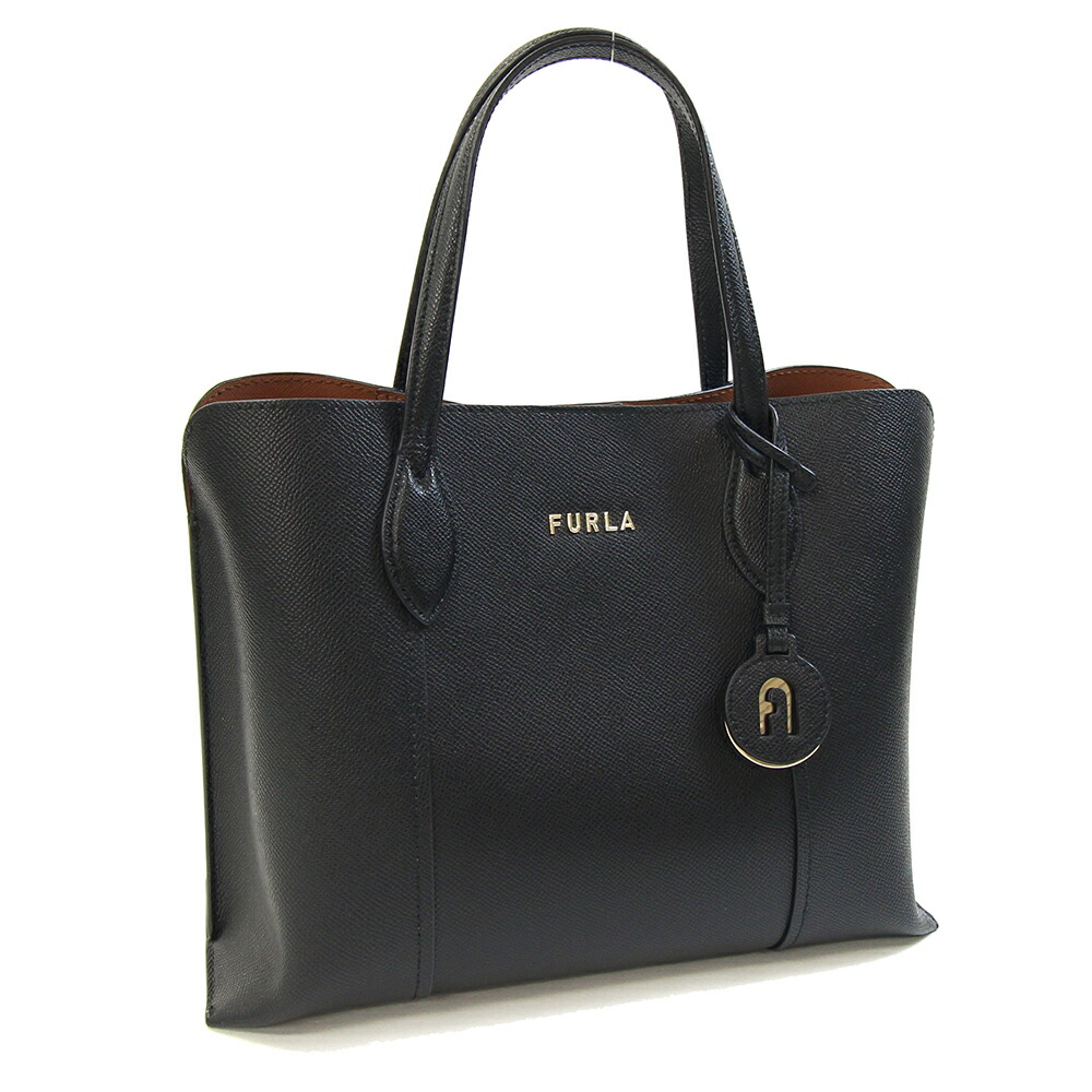 フルラ ハンドバッグ ヴィットリア M WB00420 ブラック レザー 中古 ハンドトート ロゴ 鞄 レディース 女性 FURLA 14,850円