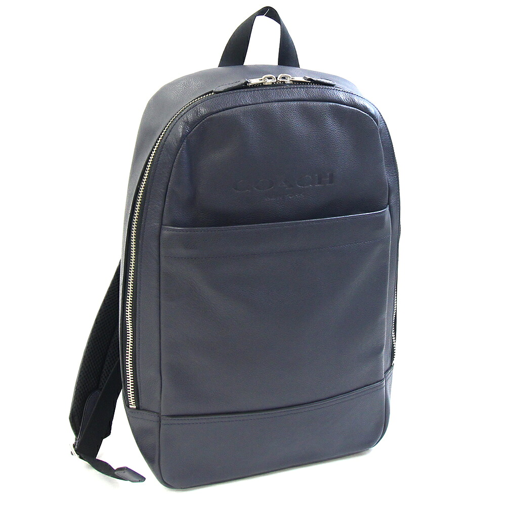 【中古】 コーチ バックパック チャールズ スリム F54135 ネイビー レザー 中古 リュック 鞄 デイバック ロゴ メンズ COACH | バッグ リュックサック バック カバン ブランド メンズリュック ブランドバッグ ヴィンテージ 中古品 レザーバッグ レザーリュック 本革 ビジネス